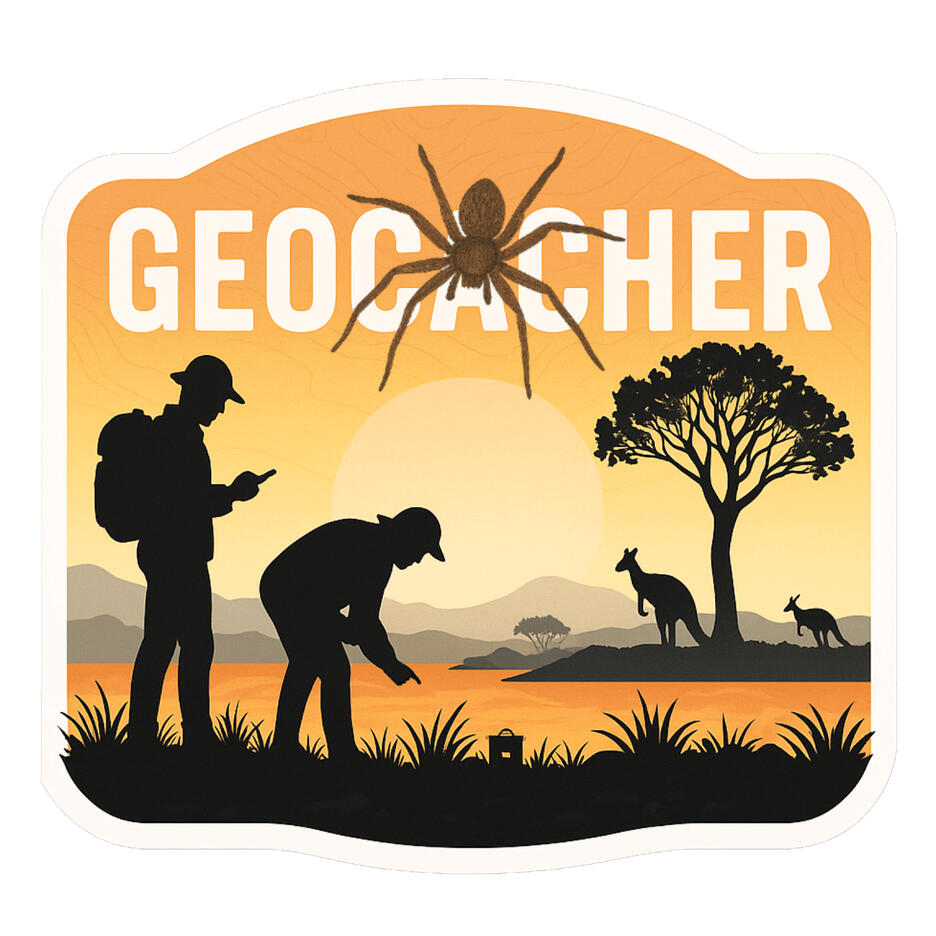 Australian Landscape Geocacher Sticker $6